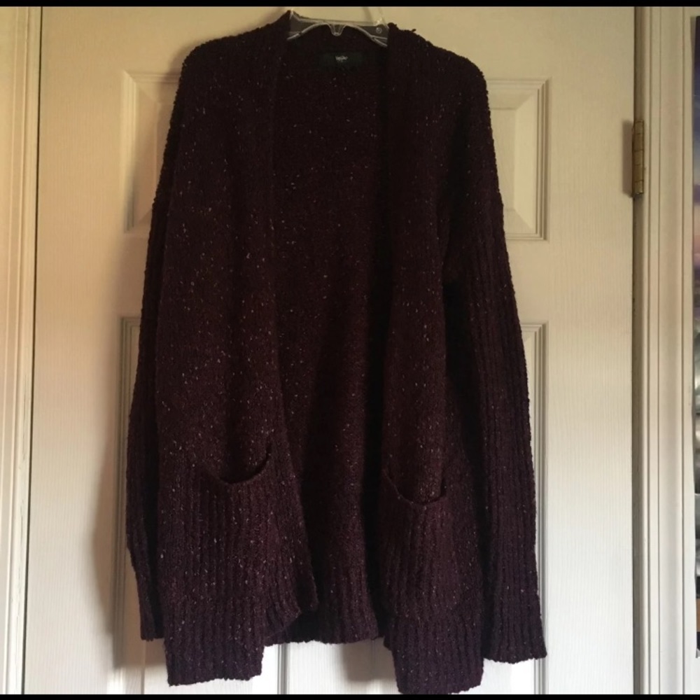 Maroon Thick Knit Cardigan